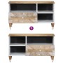 Mueble de TV madera maciza de mango 80x33,5x46 cm by , CD and DVD storage - Ref: Foro24-4018681, Price: 65,00 €, Discount: %
