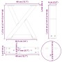 Patas para mesa centro 2 uds acero natural 40x(30-31,3)cm acero by , Table legs - Ref: Foro24-4012683, Price: 67,32 €, Discou...