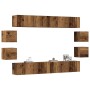 Conjunto de mueble de TV 8 piezas montado la pared madera vieja von , TV-Möbel - Ref: Foro24-3328951, Preis: 287,02 €, Rabatt: %