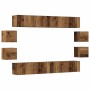 Conjunto de mueble de TV 8 piezas montado la pared madera vieja von , TV-Möbel - Ref: Foro24-3328951, Preis: 287,02 €, Rabatt: %
