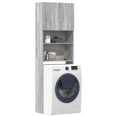 Armario de lavadora madera ingeniería gris sonoma 64x24x190 cm by , Accessories for washing machines and dryers - Ref: Foro24...