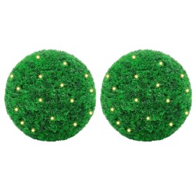 Bolas de boj artificial con luces LED 2 unidades 45 cm von , Künstliche Flora - Ref: Foro24-3335908, Preis: 100,50 €, Rabatt: %