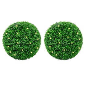 Bolas de boj artificial con luces LED 2 unidades 55 cm von , Künstliche Flora - Ref: Foro24-3335903, Preis: 173,32 €, Rabatt: %