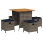 Set comedor de jardín 5 piezas con cojines ratán sintético gris von , Gartensets - Ref: Foro24-365424, Preis: 232,88 €, Rabat...