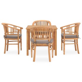 5-piece garden dining set and solid teak wood cushions by vidaXL, Garden sets - Ref: Foro24-3060007, Price: 860,10 €, Discoun...