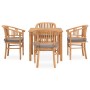 5-teiliges Garten-Essset und Kissen aus massivem Teakholz von vidaXL, Gartensets - Ref: Foro24-3060007, Preis: 860,10 €, Raba...