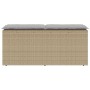 Banco de jardín con cojín ratán sintético beige 110x40x44 cm de , Bancos de jardín - Ref: Foro24-4104148, Precio: 106,27 €, D...