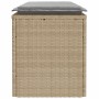 Banco de jardín con cojín ratán sintético beige 110x40x44 cm de , Bancos de jardín - Ref: Foro24-4104148, Precio: 106,27 €, D...