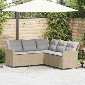 Sofá en forma de L con cojines ratán sintético beige von , Gartensets - Ref: Foro24-365418, Preis: 336,05 €, Rabatt: %
