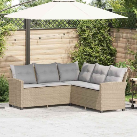 Sofá en forma de L con cojines ratán sintético beige von , Gartensets - Ref: Foro24-365418, Preis: 336,05 €, Rabatt: %