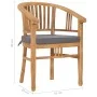 Set de comedor de jardín 5 pzas y cojines madera maciza de teca de vidaXL, Conjuntos de jardín - Ref: Foro24-3060007, Precio:...