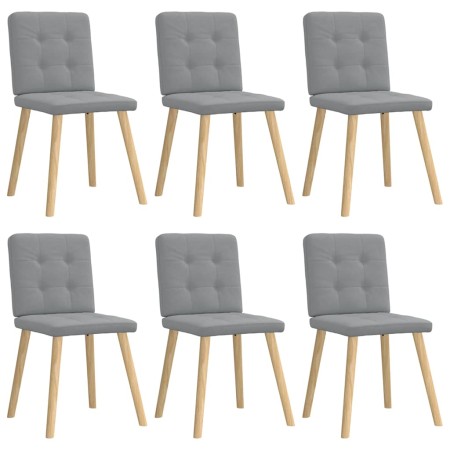 Sillas de comedor 6 unidades de tela gris claro de , Sillas de comedor - Ref: Foro24-3315438, Precio: 293,03 €, Descuento: %