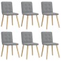 Sillas de comedor 6 unidades de tela gris claro de , Sillas de comedor - Ref: Foro24-3315438, Precio: 293,03 €, Descuento: %