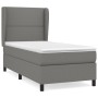 Cama box spring con colchón tela gris oscuro 80x200 cm