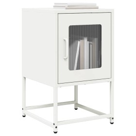 Mesita de noche de acero laminado en frío blanco 36x39x60,5 cm by , Nightstands - Ref: Foro24-853331, Price: 52,24 €, Discoun...
