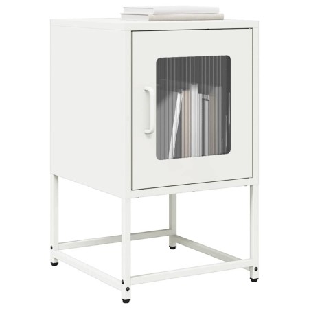 Mesita de noche de acero laminado en frío blanco 36x39x60,5 cm by , Nightstands - Ref: Foro24-853331, Price: 52,24 €, Discoun...