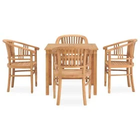 Garden dining set 5 pieces solid teak wood by vidaXL, Garden sets - Ref: Foro24-3060003, Price: 709,19 €, Discount: %