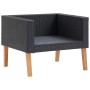5-teiliges Gartenmöbel-Set und schwarze synthetische Rattankissen von vidaXL, Gartensets - Ref: Foro24-3059333, Preis: 647,60...