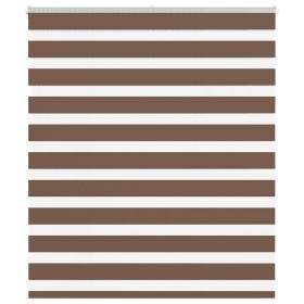 Brauner Zebra-Vorhang 125x150 cm, Stoffbreite 120,9 cm, aus Polyester. von , Jalousien und Jalousien - Ref: Foro24-4014344, P...