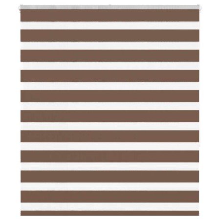 Estor cebra marrón 125x150 cm tejido ancho 120,9 cm poliéster de , Persianas y estores - Ref: Foro24-4014344, Precio: 25,52 €
