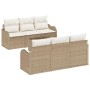 Conjunto de sofá de jardín 7 pcs Beige 55 x 55 x 37 cm