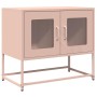TV-Möbel aus kaltgewalztem Stahl in Rosa, 68x39x60,5 cm. von , TV-Möbel - Ref: Foro24-853333, Preis: 74,02 €, Rabatt: %