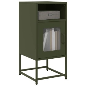 Olive green laminated steel bedside table 36x39x78 cm by , Sideboards - Ref: Foro24-853414, Price: 61,66 €, Discount: %