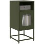 Mesita de noche de acero laminado verde oliva 36x39x78 cm de , Aparadores - Ref: Foro24-853414, Precio: 48,28 €, Descuento: %