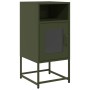 Mesita de noche de acero laminado verde oliva 36x39x78 cm de , Aparadores - Ref: Foro24-853414, Precio: 48,28 €, Descuento: %