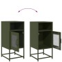 Mesita de noche de acero laminado verde oliva 36x39x78 cm de , Aparadores - Ref: Foro24-853414, Precio: 48,28 €, Descuento: %