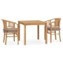 3-teiliges Gartensitzgruppen-Set mit massiven Teakholz-Kissen. von vidaXL, Gartensets - Ref: Foro24-3060006, Preis: 513,90 €,...