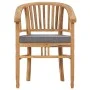 Set de comedor de jardín 3 pzas y cojines madera maciza de teca by vidaXL, Garden sets - Ref: Foro24-3060006, Price: 513,85 €...