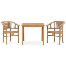 Garten-Essgruppe 3-teilig aus massivem Teakholz von vidaXL, Gartensets - Ref: Foro24-3060002, Preis: 438,47 €, Rabatt: %