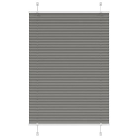 Gefalteter Anthrazit-Plissee-Vorhang 90x150 cm Stoffbreite 89,4 cm aus Polyester. von , Jalousien und Jalousien - Ref: Foro24...