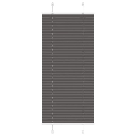 Pleated black blind 55x100 cm Fabric width 54.4 cm Polyester by , Blinds and blinds - Ref: Foro24-4015117, Price: 19,98 €, Di...