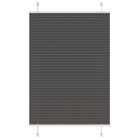 Pleated black blind 90x150 cm Fabric width 89.4 cm Polyester by , Blinds and blinds - Ref: Foro24-4015141, Price: 22,52 €, Di...