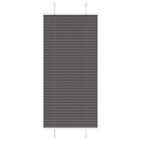 Pleated black blind 55x150 cm Fabric width 54.4 cm Polyester by , Blinds and blinds - Ref: Foro24-4015134, Price: 24,19 €, Di...