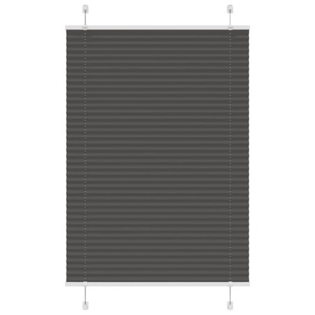 Pleated black curtain 100x150 cm Fabric width 99.4 cm Polyester by , Blinds and blinds - Ref: Foro24-4015143, Price: 23,33 €,...