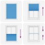 Blue Pleated Blind 85x100 cm Fabric Width 84.4 cm Polyester by , Blinds and blinds - Ref: Foro24-4015174, Price: 14,51 €, Dis...