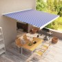 Blau-weiße manuelle Rollenmarkise 400x300 cm von vidaXL, Markisen - Ref: Foro24-3052674, Preis: 946,43 €, Rabatt: %