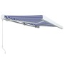 Blau-weiße manuelle Rollenmarkise 400x300 cm von vidaXL, Markisen - Ref: Foro24-3052674, Preis: 946,43 €, Rabatt: %