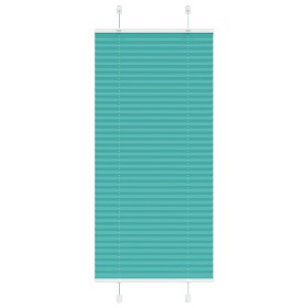 Pleated petroleum green curtain 55x150 cm Fabric width 54.4 cm by , Blinds and blinds - Ref: Foro24-4015389, Price: 20,41 €, ...