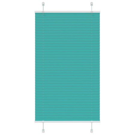 Gefalteter Plissee-Vorhang in petrolgrün, 80x100 cm, Stoffbreite 79,4 cm. von , Jalousien und Jalousien - Ref: Foro24-4015377...