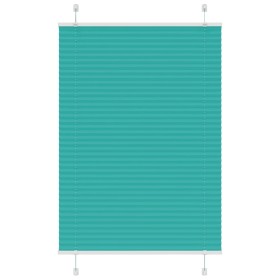Gefalteter Plissee-Vorhang in petrolgrün, 90x150 cm, Stoffbreite 89,4 cm. von , Jalousien und Jalousien - Ref: Foro24-4015396...