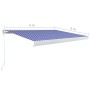 Blau-weiße manuelle Rollenmarkise 400x300 cm von vidaXL, Markisen - Ref: Foro24-3052674, Preis: 946,43 €, Rabatt: %
