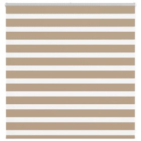 Dies ist ein breiter, 140,9 cm breiter, brauner Sand-Zebra-Vorhang aus Polyester. von , Jalousien und Jalousien - Ref: Foro24...