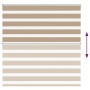Dies ist ein breiter, 140,9 cm breiter, brauner Sand-Zebra-Vorhang aus Polyester. von , Jalousien und Jalousien - Ref: Foro24...