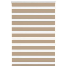 This is a wide brown sand woven polyester zebra curtain, 95.9 cm wide. by , Blinds and blinds - Ref: Foro24-4014547, Price: 2...