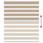 Dies ist ein breiter, 115,9 cm breiter, brauner Sand-Zebra-Vorhang aus Polyester. von , Jalousien und Jalousien - Ref: Foro24...