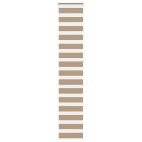 Dies ist ein breiter, 35,9 cm breiter, brauner Sand-Zebra-Vorhang aus Polyester. von , Jalousien und Jalousien - Ref: Foro24-...